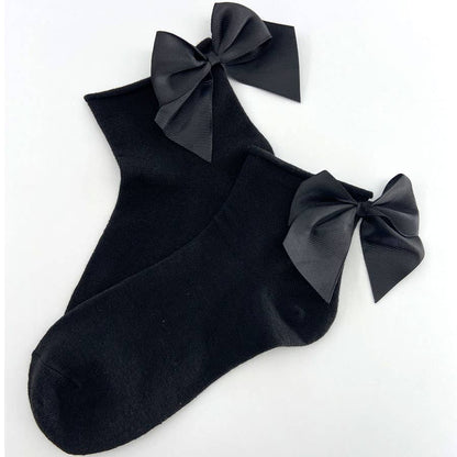 Sockette-Elisa Schwarze Socken mit Schleife