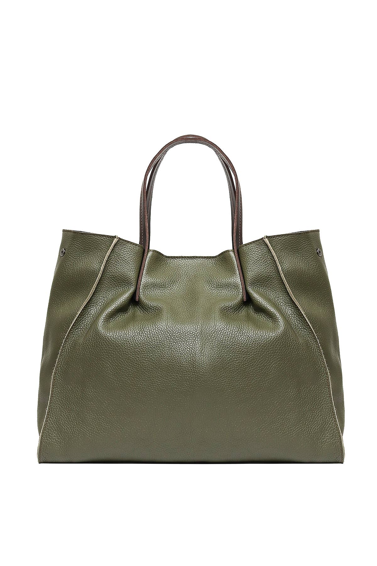 Tasche ETHEL in Khaki aus echtem Leder