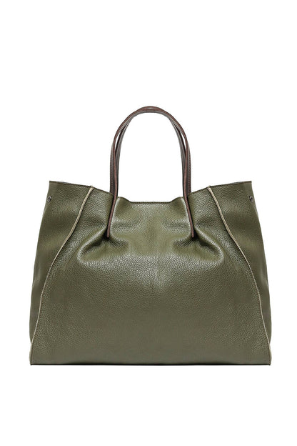 Cherry Paris-Handtasche aus genarbtem Rindsleder in oliv