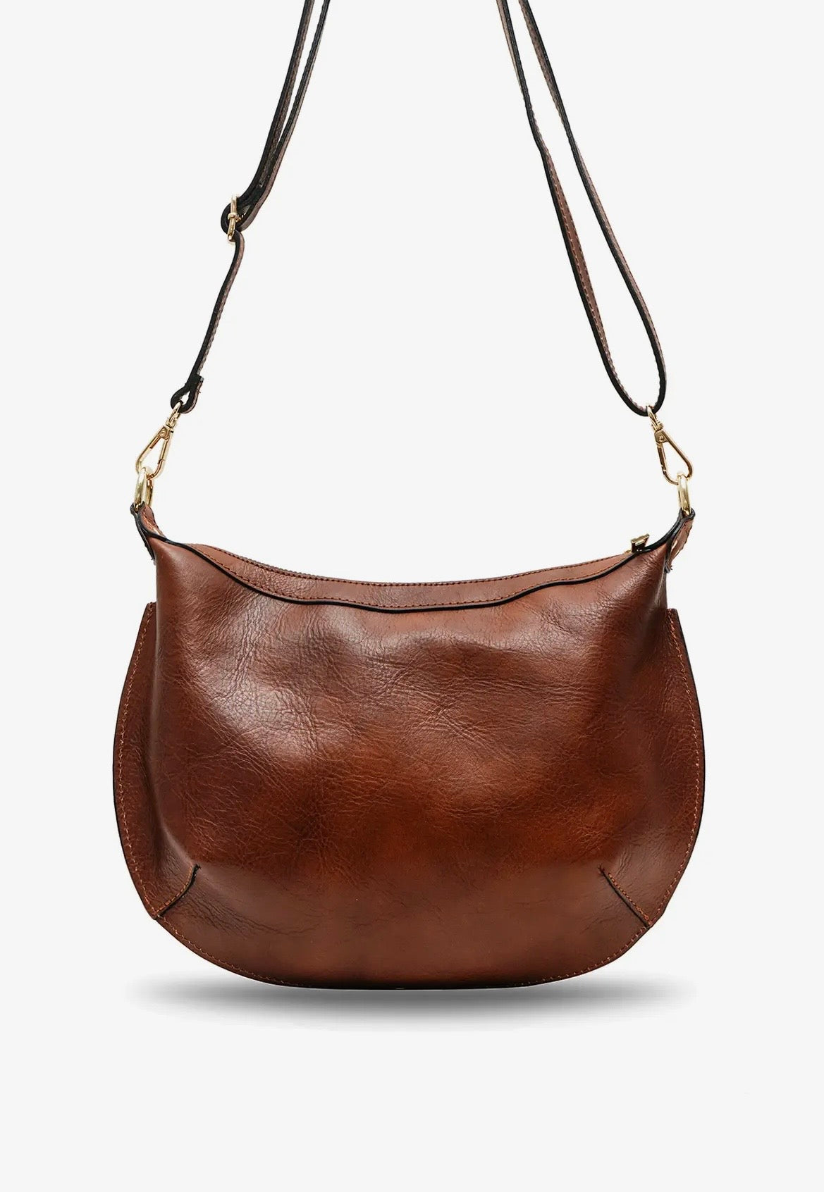 Cherry Paris Halfmoon Bag in Braun , echtes Rindsleder