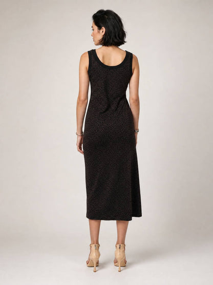 Strickkleid // in Leo mit Glitzer in schwarz braun