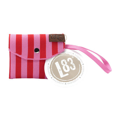 Lot83- Kleine Börse mit Pink und rosa Streifen, für Karten, Geld, etc.