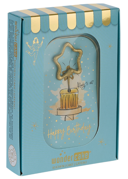 Wondercandle-Happy Birthday blau Wondercake deluxe blau Stern gold