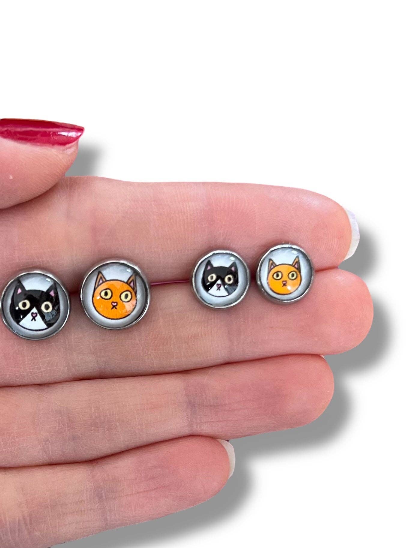 Mutter/Tochter Ohrringe kleine Katzen: Français