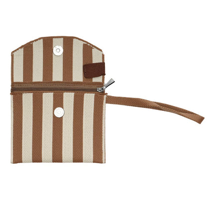 Lot83 gestreifte Börse Wristlet in braun beige