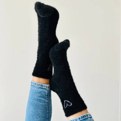 Sockette- Schwarze Cocooning-Socken mit Herz