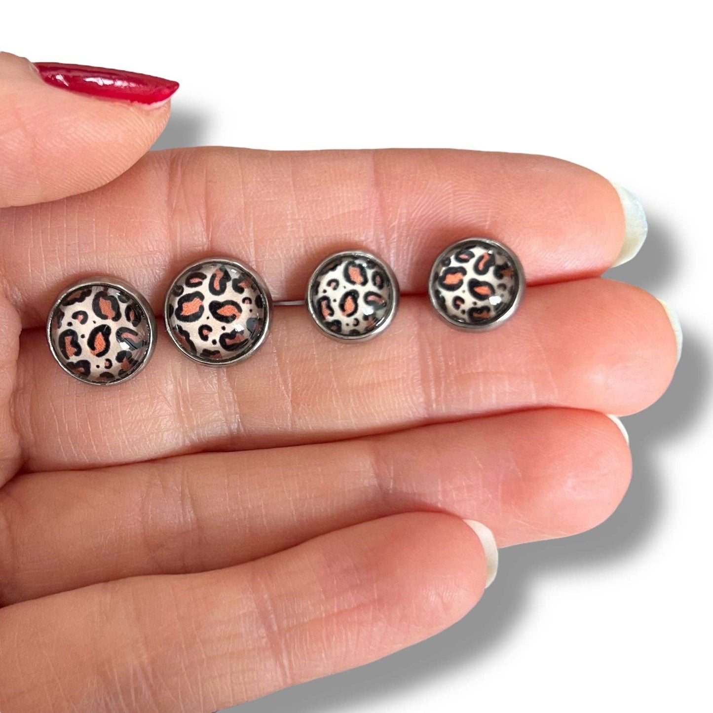 Mutter/Tochter Ohrringe mit Leopardenmuster: Français