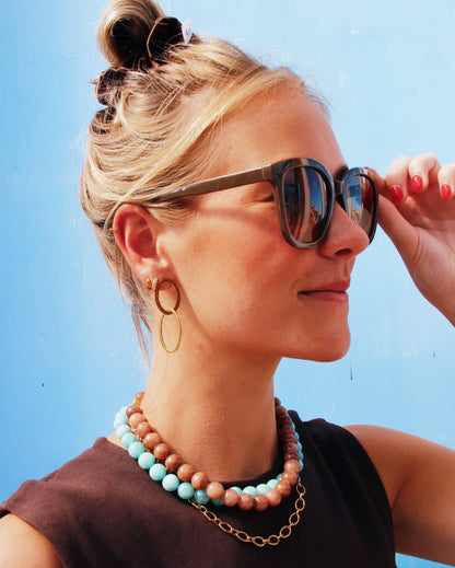 Bazou-Doppelring Ohrstecker Gold – Zeitlose Eleganz im modernen Design