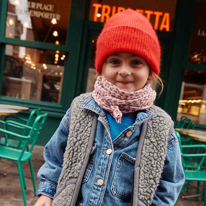 Rose in April- HalsTuch mit LEOPARDENMUSTER in BONBONROSA: MINI-LEOPARD / L 110*110