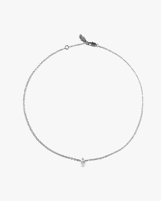 Helles Paris-Halskette mit Anhänger – versilbertes Messing