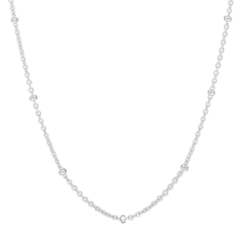 Leaf Jewelry-Gliederkette mit Kugeln, 55cm, 925 Sterlingsilber