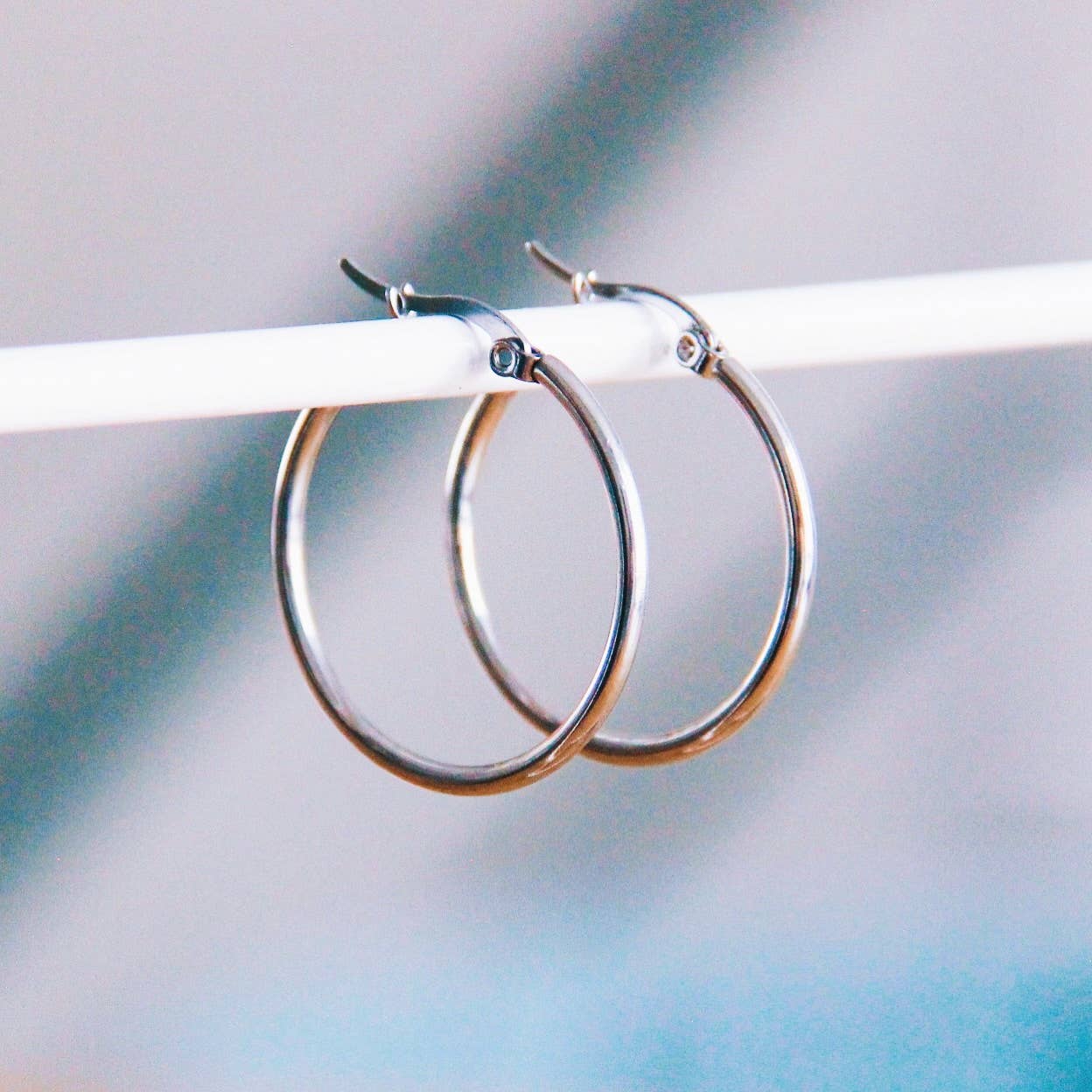 Kreolen aus Edelstahl 30mm „Basic“ - Silber