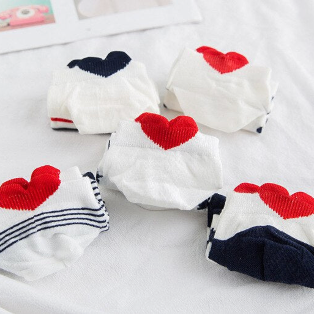 Set Segelsocken mit Herzlasche - 5 Paar