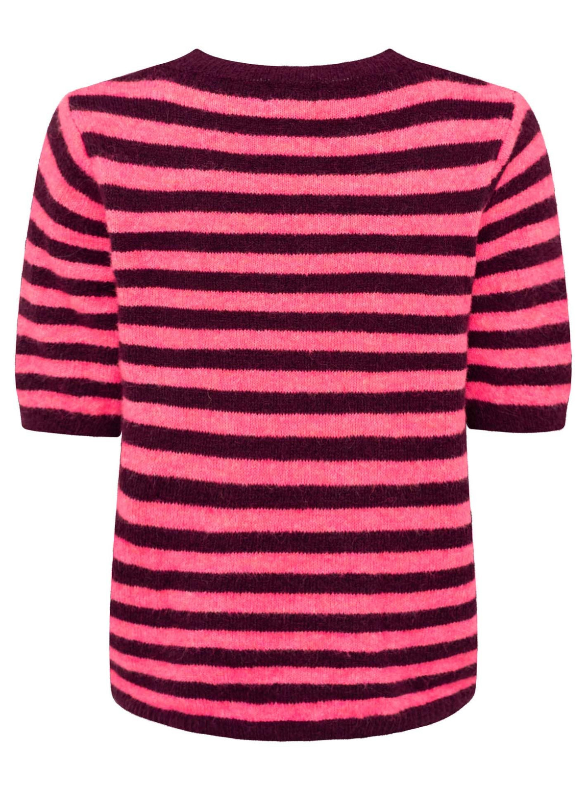 Kurzarm Pullover Wollmix in Pink mit Herz, von Zwillingsherz