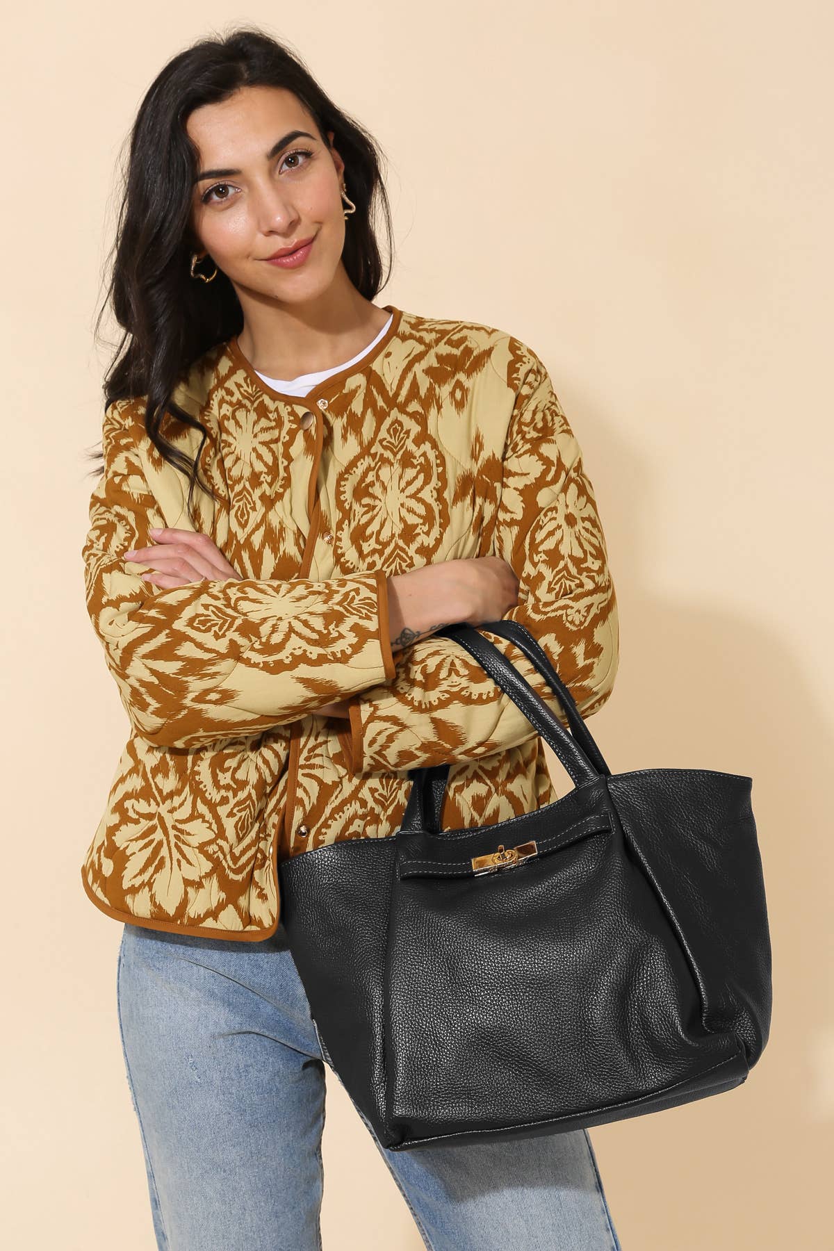 Tasche Aria in Cognac, echtes Leder