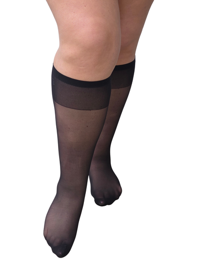 Superweite Kniestrümpfe: Schwarz XL-5XL