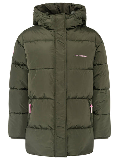Zwillingsherz- Steppjacke "Love More": Grün