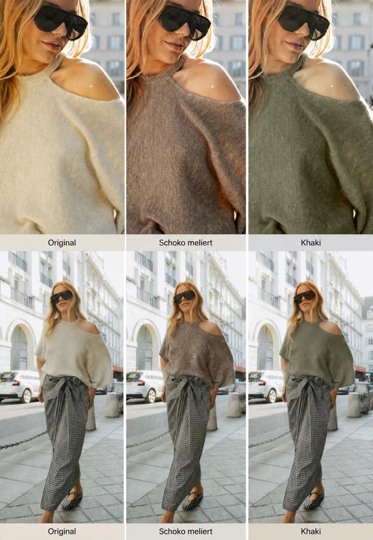 Offshoulder Pulli- Kurzarm- Strick