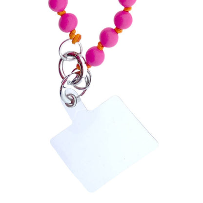 Lot83- Handykette Pink – Perlen-Handykette mit goldenen Details | Stylisches Smartphone-Accessoire