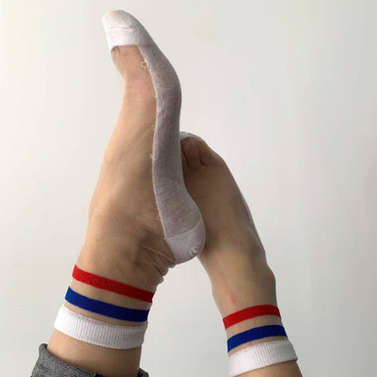 Sockette-Mimi Damensocken, blau, weiß, rot