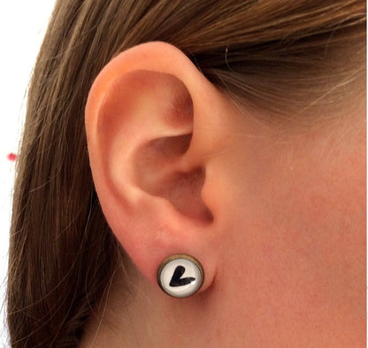 Dans lˋair du temps bijoux- Herz Ohrstecker „Les copines d’abord“ – Freundschaft zuerst