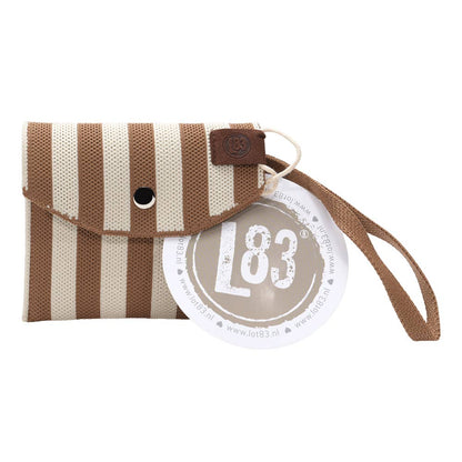 Lot83 gestreifte Börse Wristlet in braun beige