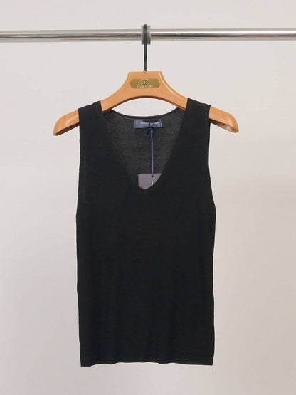 V-Neck Tank Top – Basicshirt in Strick in verschiedenen Farben, Einheitsgröße