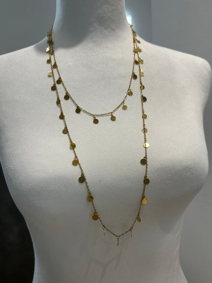 Bazou-Goldene Plättchen-Halskette im Layering-Look
