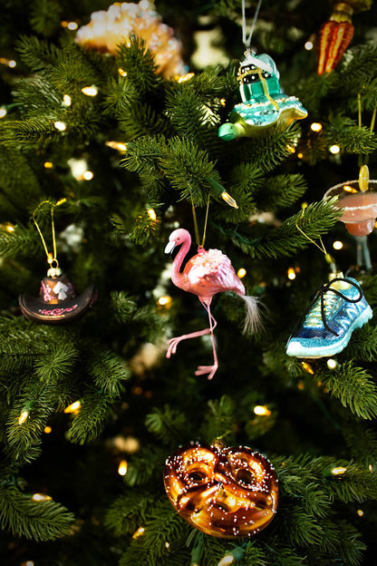 By Vivi- weihnachtlicher Anhänger, Flamingo, aus Glas