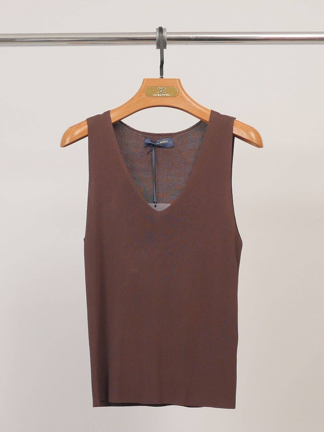 V-Neck Tank Top – Basicshirt in Strick in verschiedenen Farben, Einheitsgröße