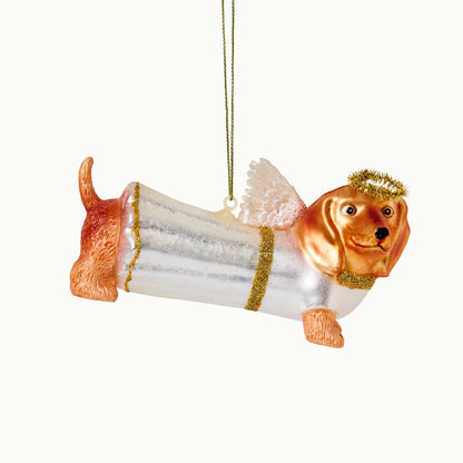 By Vivi- weihnachtlicher Anhänger- Heiliger Dackel, aus Glas