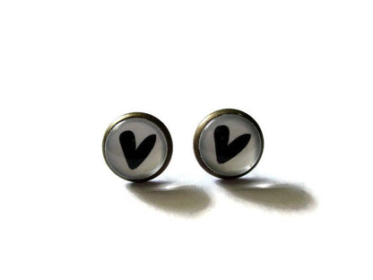 Dans lˋair du temps bijoux- Herz Ohrstecker „Les copines d’abord“ – Freundschaft zuerst