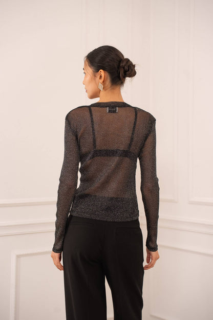Lurex-Netztop - mit Glitzer