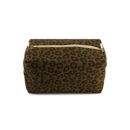 Rose in April-VIC Kulturtasche mit Leopardenmuster in Olive