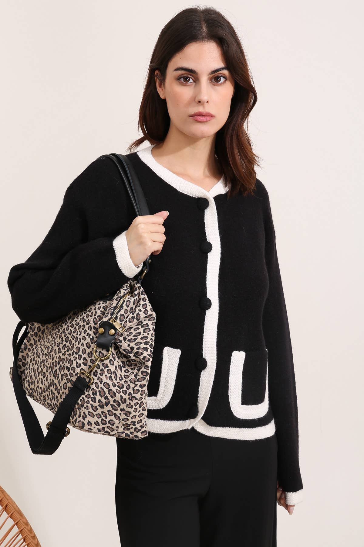 Leopard Weekender von Cherry Paris aus Rinds-Wildleder