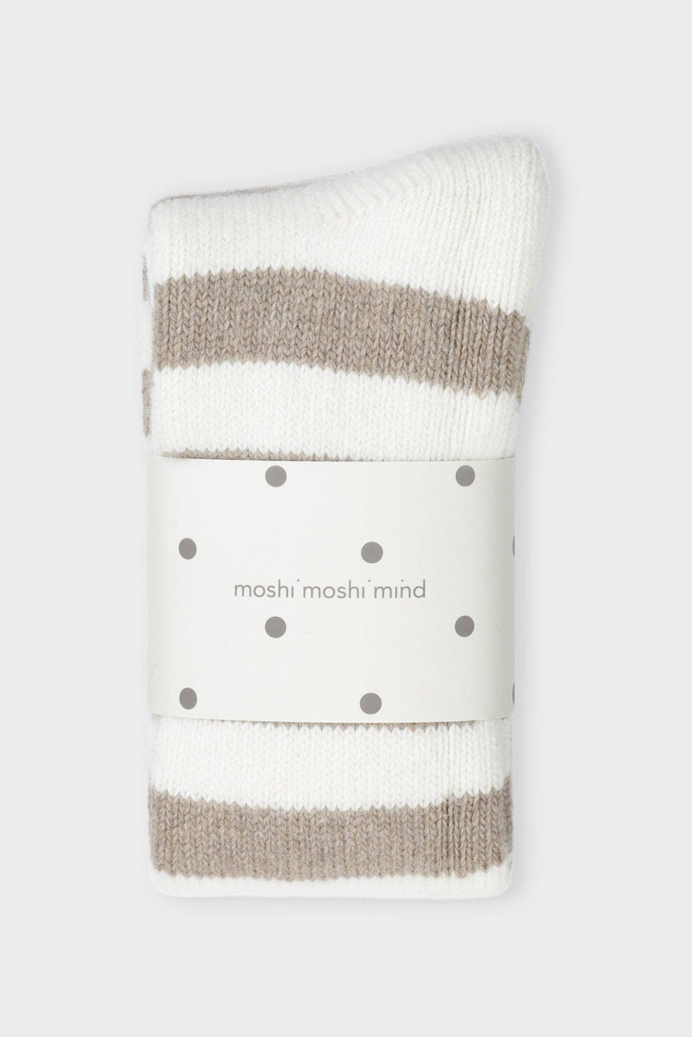 Moshi Moshi Mind Polarsocken gestreift - ecru/taupe: 39/41