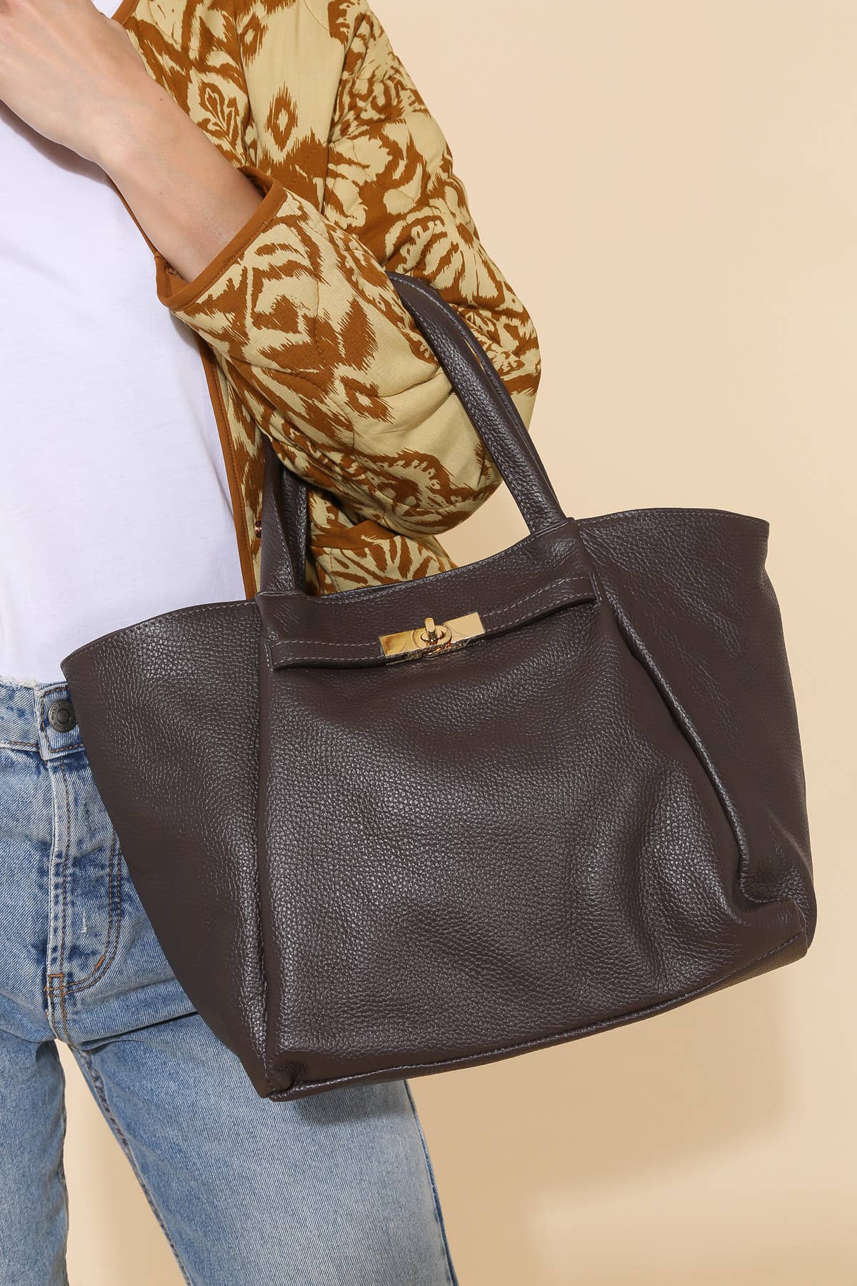 Tasche Aria in Cognac, echtes Leder