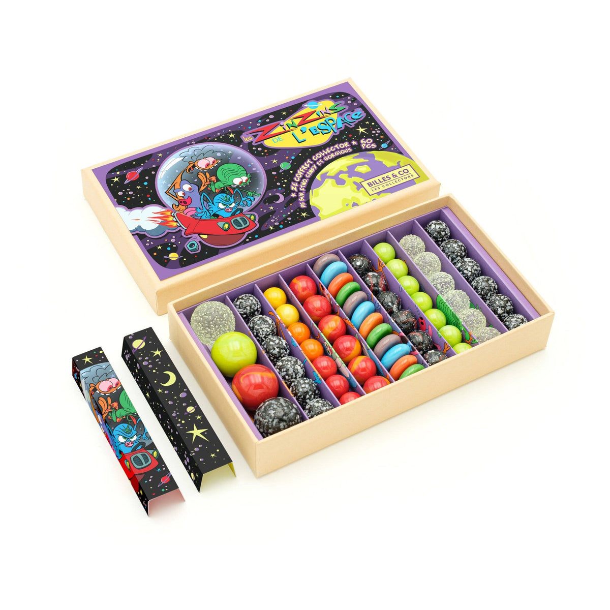 Murmel-Set, Die Spinner aus dem Weltraum, 60Stück