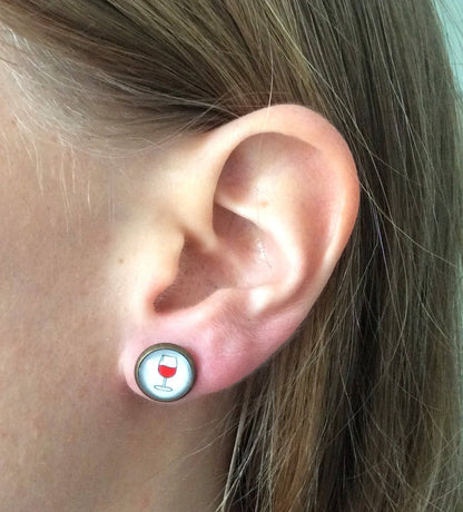 Dans lˋair du temps bijoux-Weinglas Ohrstecker „Cheers!“ – Kleine Gläser, große Lebensfreude