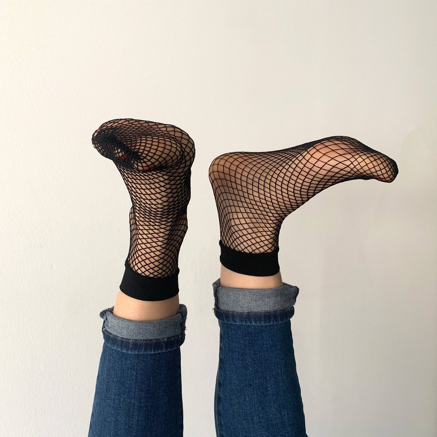 Jessica Schwarze Netzsocke - Socke: Schwarz