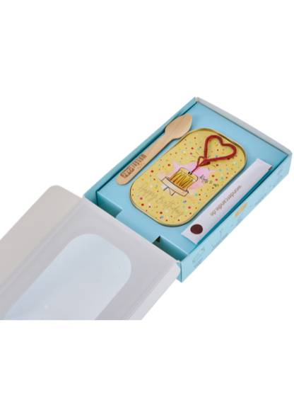 Wondercandle-Happy Birthday gelb Wondercake deluxe blau Herz rot