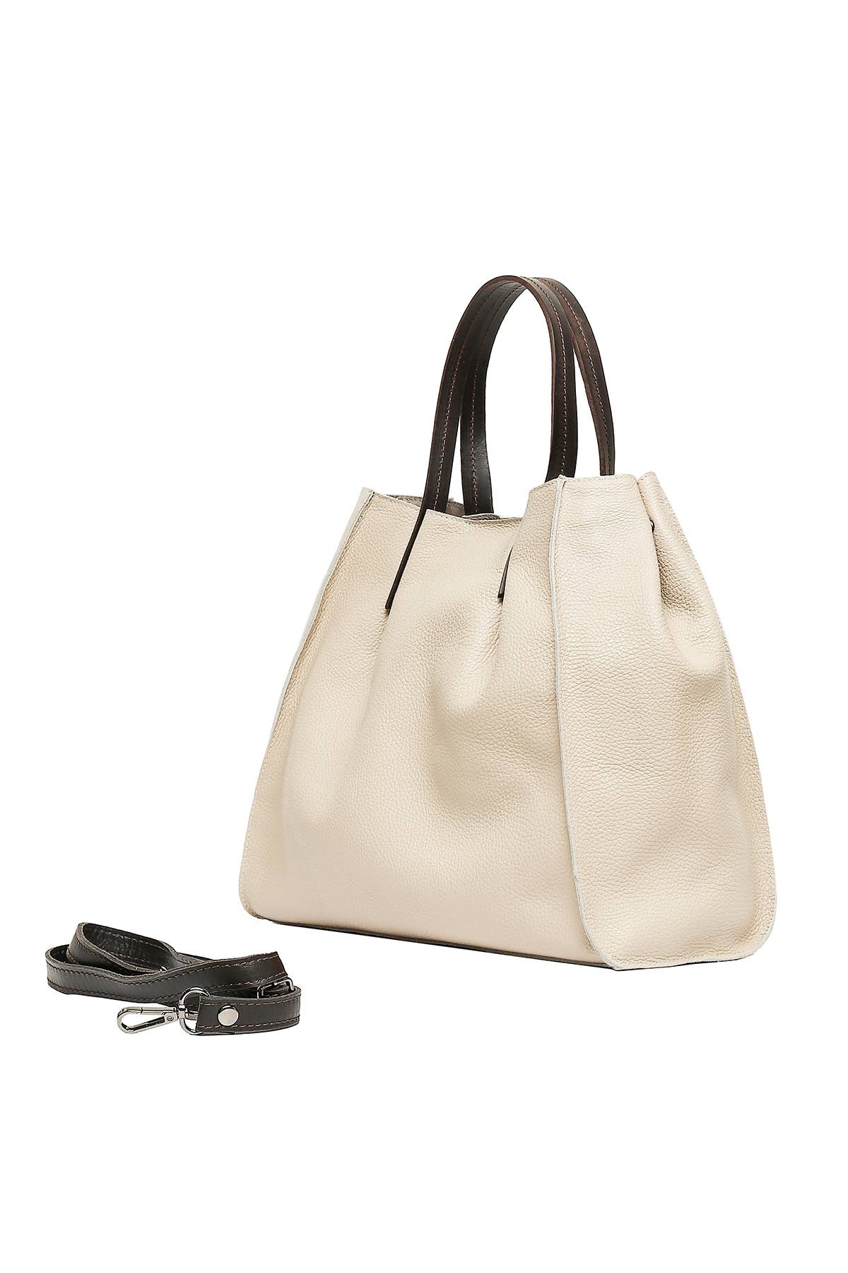 Tasche ETHEL in Khaki aus echtem Leder