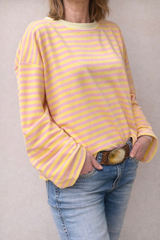 Cropped Shirt mit Streifen in verschiedenen Farben, Einheitsgröße 36-42