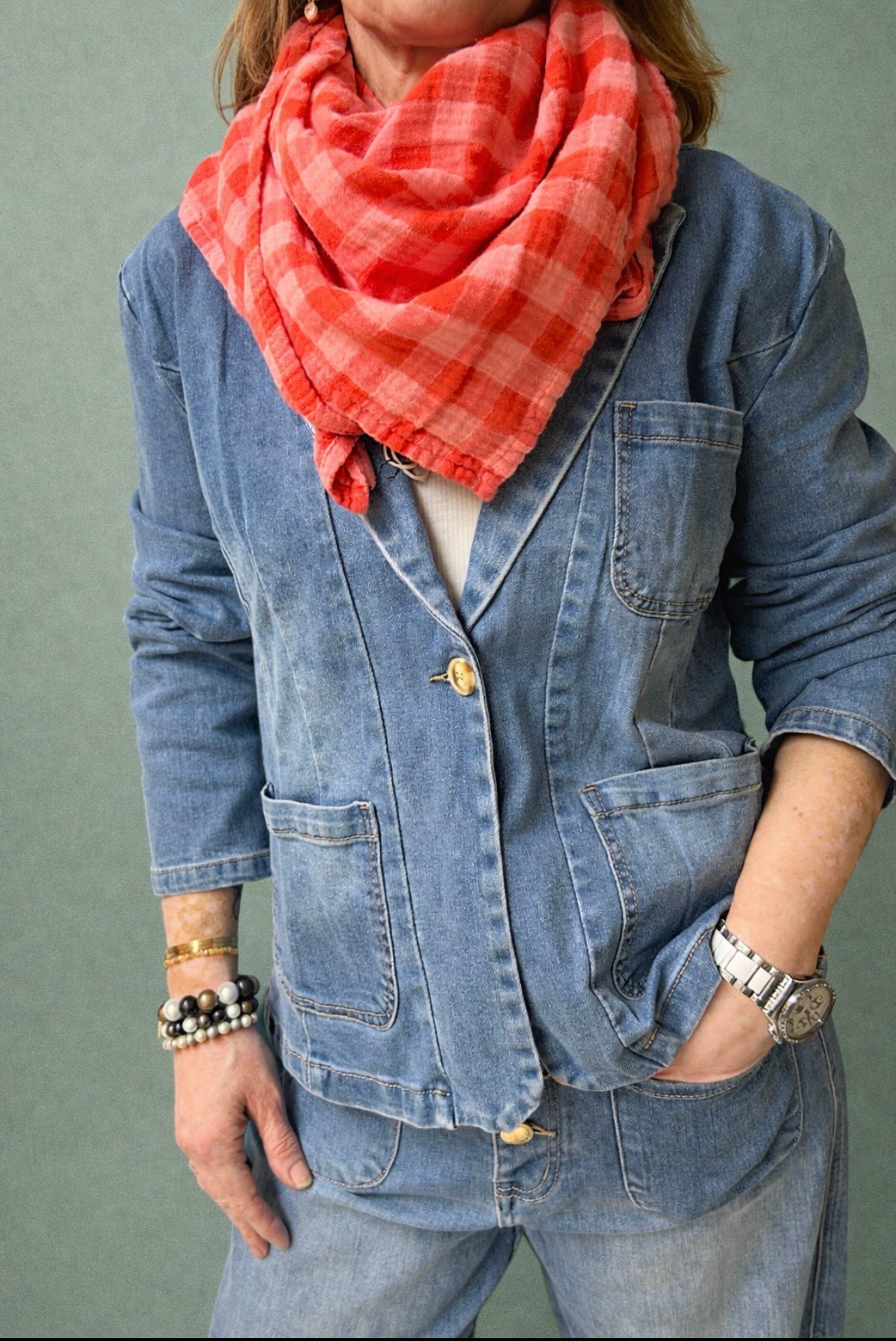 Blazer aus super softem, stretchigen Jeans, modern & tailliert