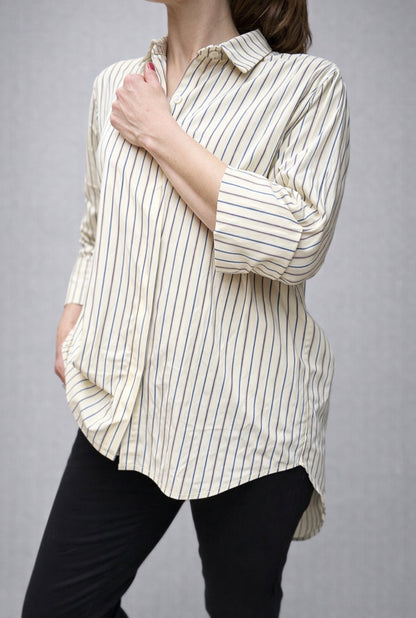 Oversize Streifenbluse mit Hemdkragen, super cool und modern, Einheitsgröße