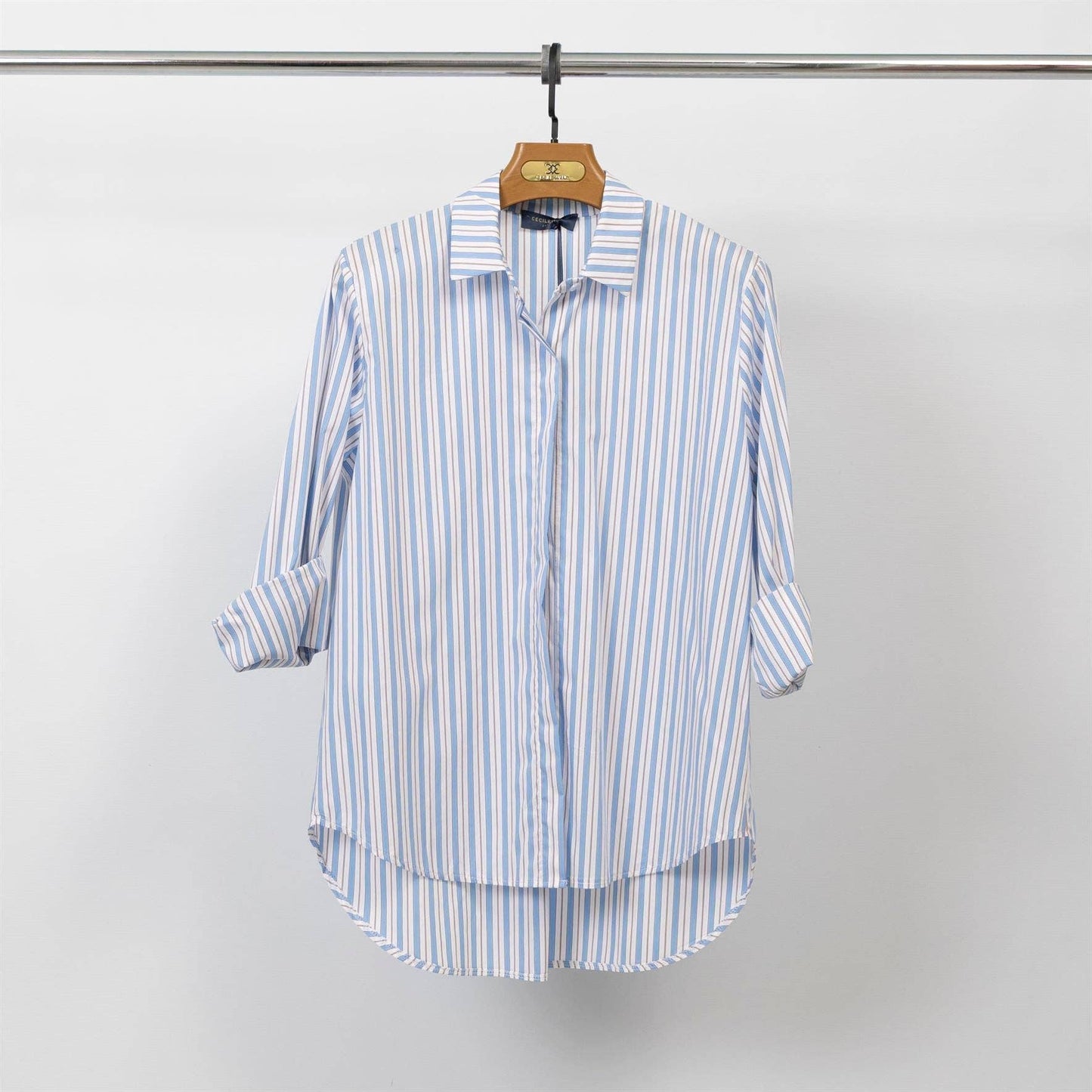 Oversize Streifenbluse mit Hemdkragen, super cool und modern, Einheitsgröße