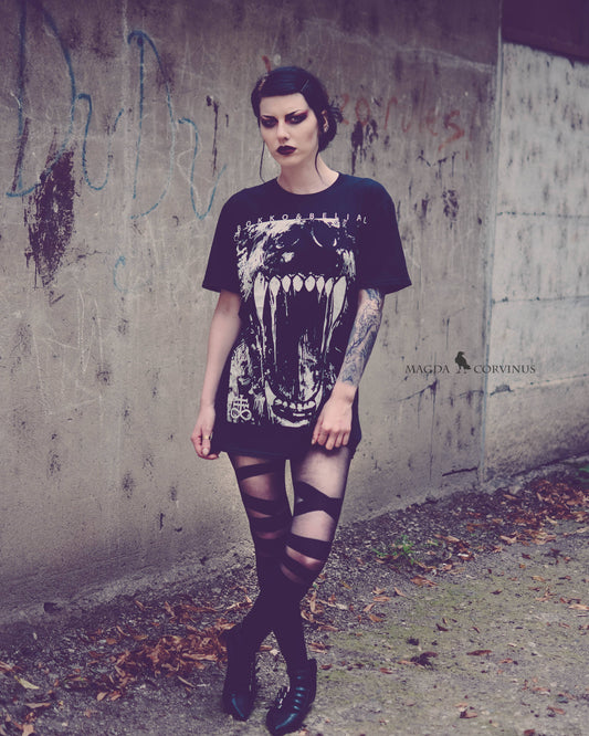 Transparente Strumpfhose mit Bandagen-Design