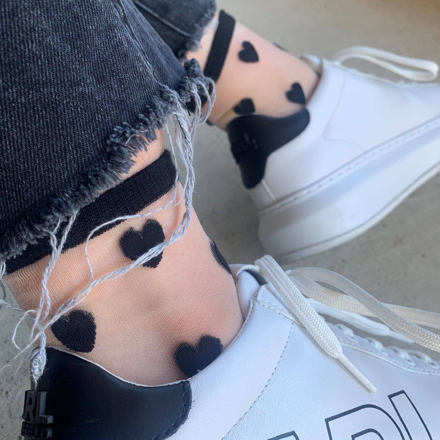 Schwarze Herzsocken - LAURE Söckchen