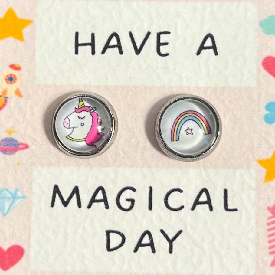 Einhorn Kinderohrringe, Regenbogen