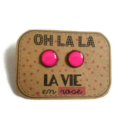 Dans lˋair du temps bijoux-Pink Ohrstecker „Oh La La – La vie en rose“ – Gute-Laune-Schmuck mit Paris-Vibes